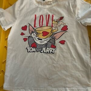 Tom and Jerry Kids Love Graphic Tee - White